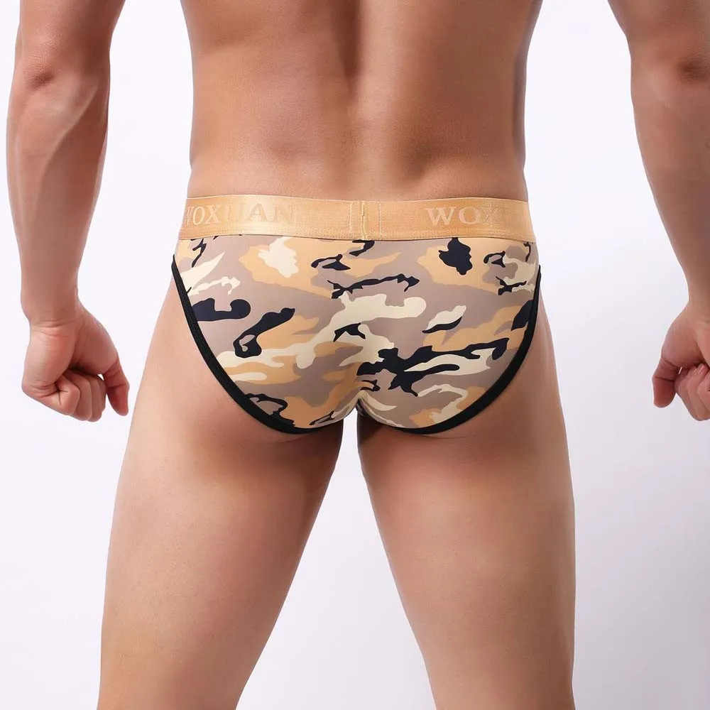 

Sexy Underwear 2020 New Mens Briefs Underwear Bulge Camouflage Print Sports Underpants Hombre De Ropa Interior