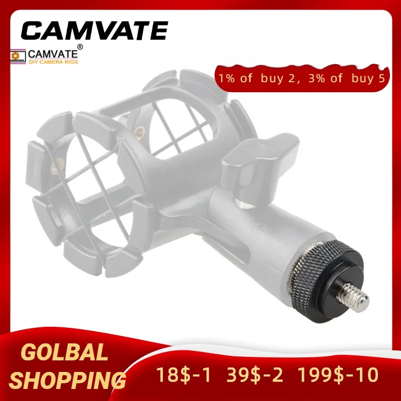 

CAMVATE Double-ended Screw Adapter (5/8"-27 Male to 1/4" -20 Male) For Microphone /QR Plate/ Camera Tripod/ Monopod Connecting