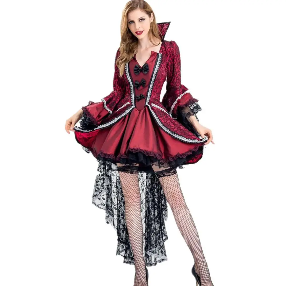 Красный и черный викторианская эпоха роскошные костюмы на Хэллоуин для женщин