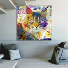 Красочная Картина на холсте с изображением кота и животных на стене Кандинский абстрактные плакаты и принты украшение картина для гостиной