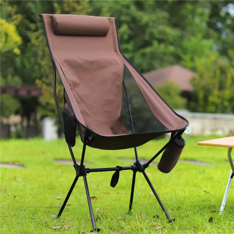 구매 야외 접이식 의자 캠핑 피크닉 휴대용 초경량 낚시 통기성 내마 모성 알루미늄 등받이 문 의자 새로운