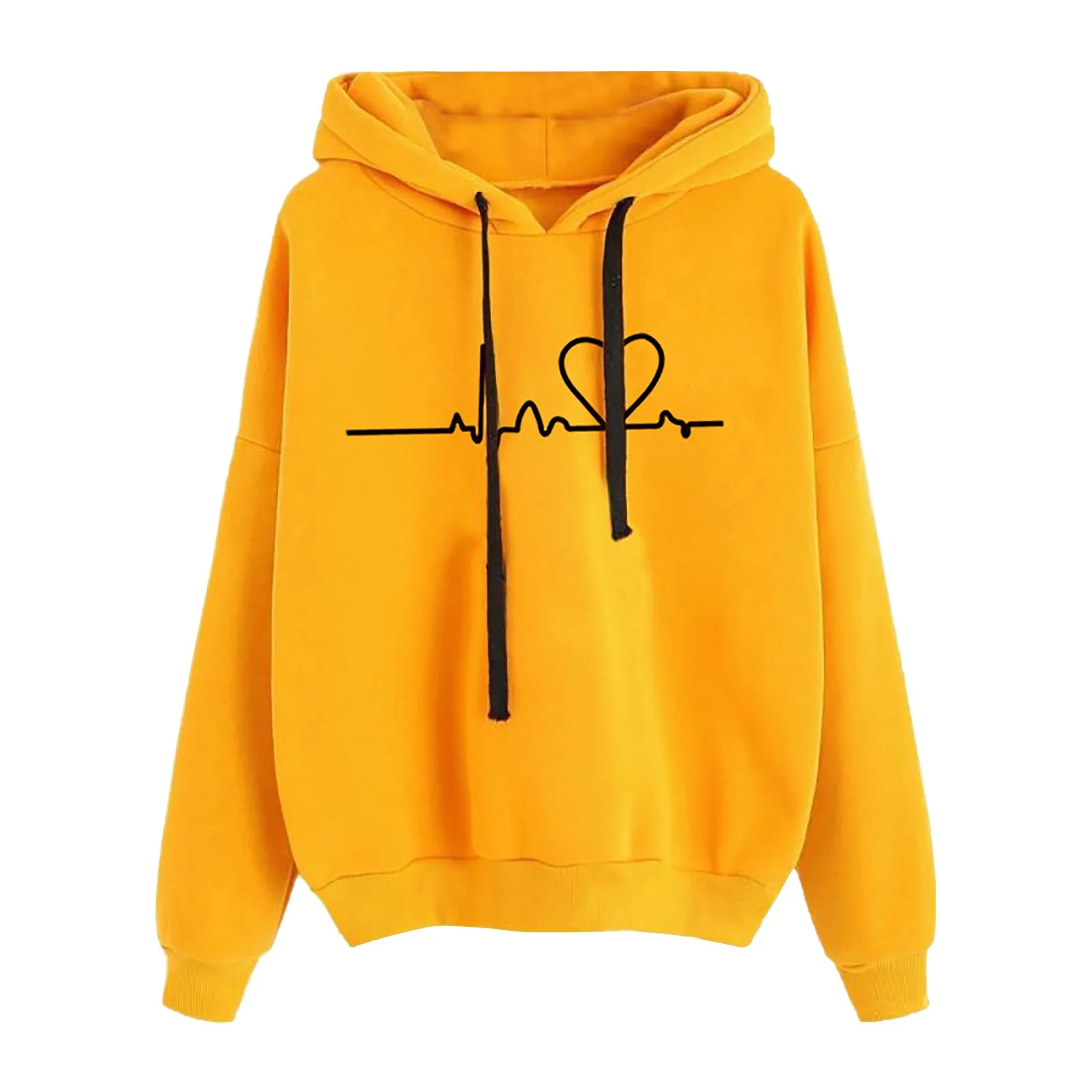 Women Love Printed Hoodies Casual Harajuku drawstring Hoodie Autumn Winter Women Long Sleeve Sweatshirts Sudadera Mujer Moletom