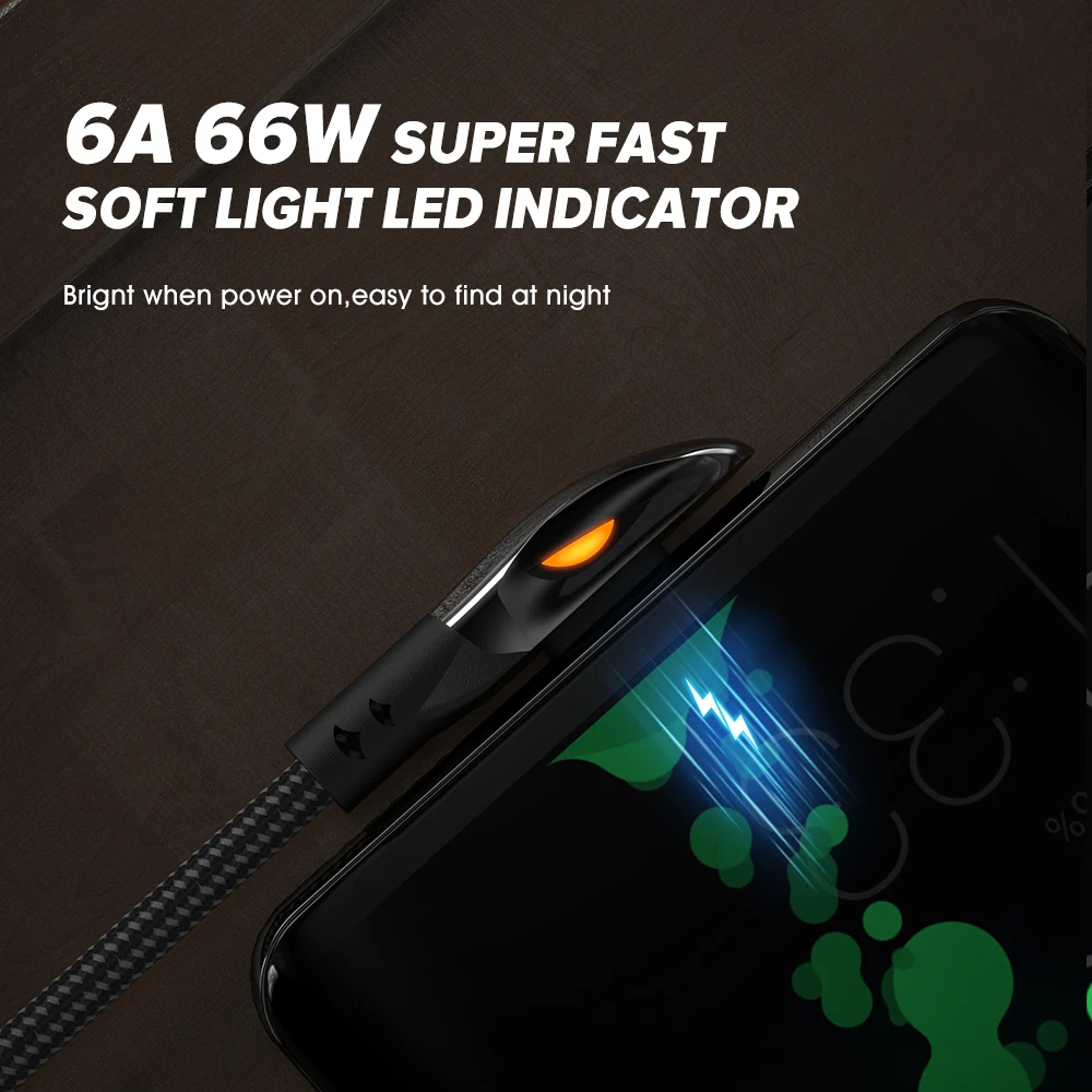 Кабель зарядный Elough USB Type-C 90 градусов 6 А 66 Вт | Мобильные телефоны и аксессуары