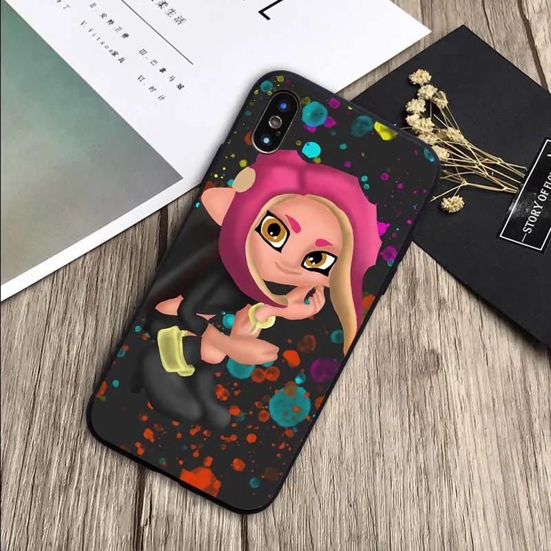 Перламутровый переключатель splatoon 2 Чехол Мягкий силиконовый черный ТПУ Телефон чехол для iPhone 6 6plus 7 8 plus 5 5S SE X XR XS Max - Цвет: H19071102-08.jpg