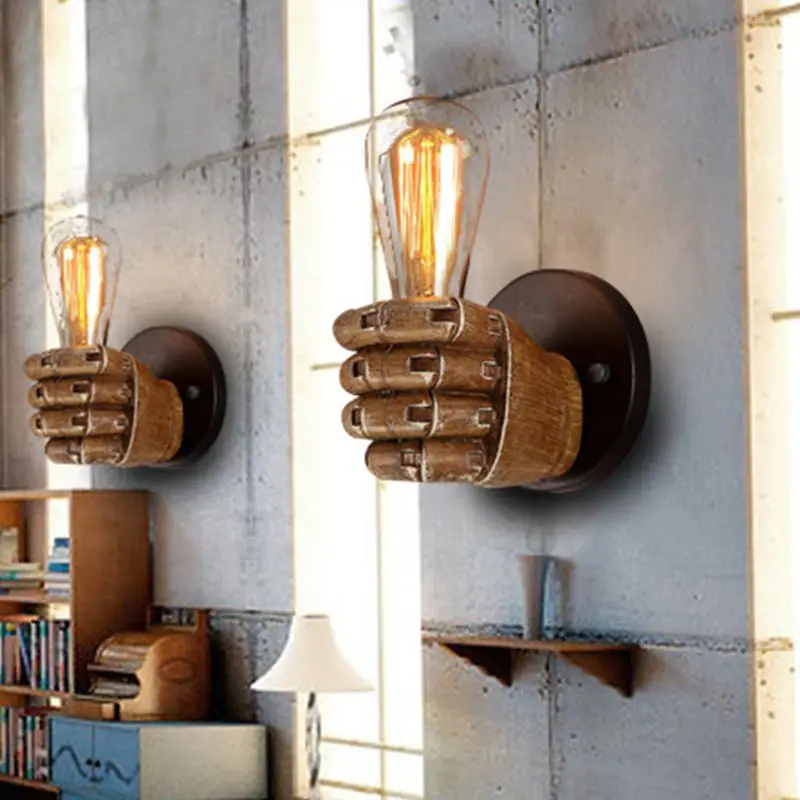 

Персонализированные кулак Смола прикроватная декоративная настенная лампа Лофт ретро креативный ресторан бар коридор огни E27