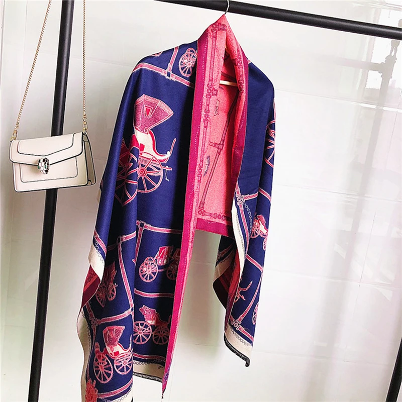 Роскошный зимний кашемировый шарф для женщин платок теплые шарфы из пашмины модные шали с принтом и шарфы для женщин 2019 от AliExpress WW