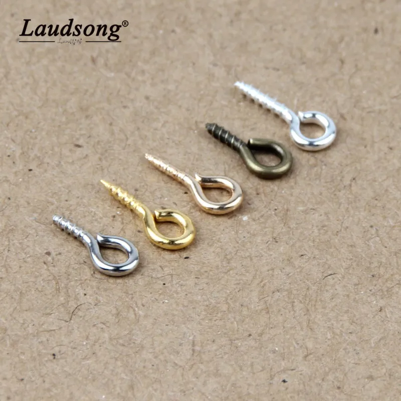 

200PCS Round Closed-loop Eyelet Screw Buckle For DIY Jewelry Making Accessories Handicraft Connection Eyelet Bolts