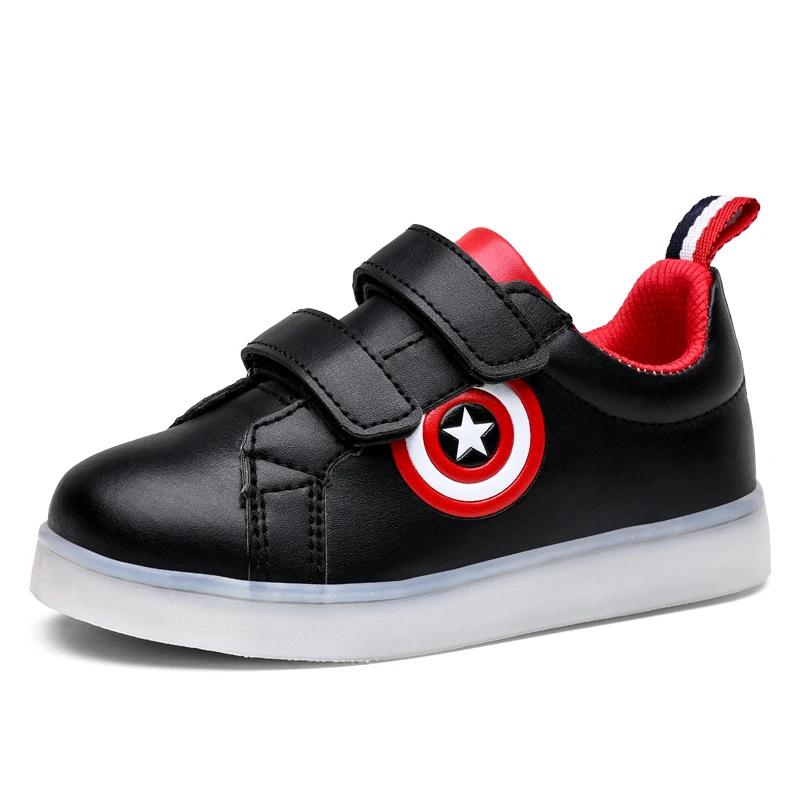 

2018 Hot Black New children Glowing sneakers Led luminous Shoes For Boys girls Fashion Light Up Casual kids 7 Colors USB charge