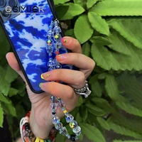 2022 new universal phone charm strap fashion crystal beads hand wrist lanyard for phones iphone x samsung camera gopro keychain