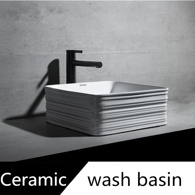 Нордическая верхняя раковина черно-белая квадратная керамическая