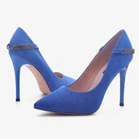 sexy pumps wedding women fetish shoes women pumps flock slip on 10 5cm thin high heels pointed toe shallow women shoes size35 42