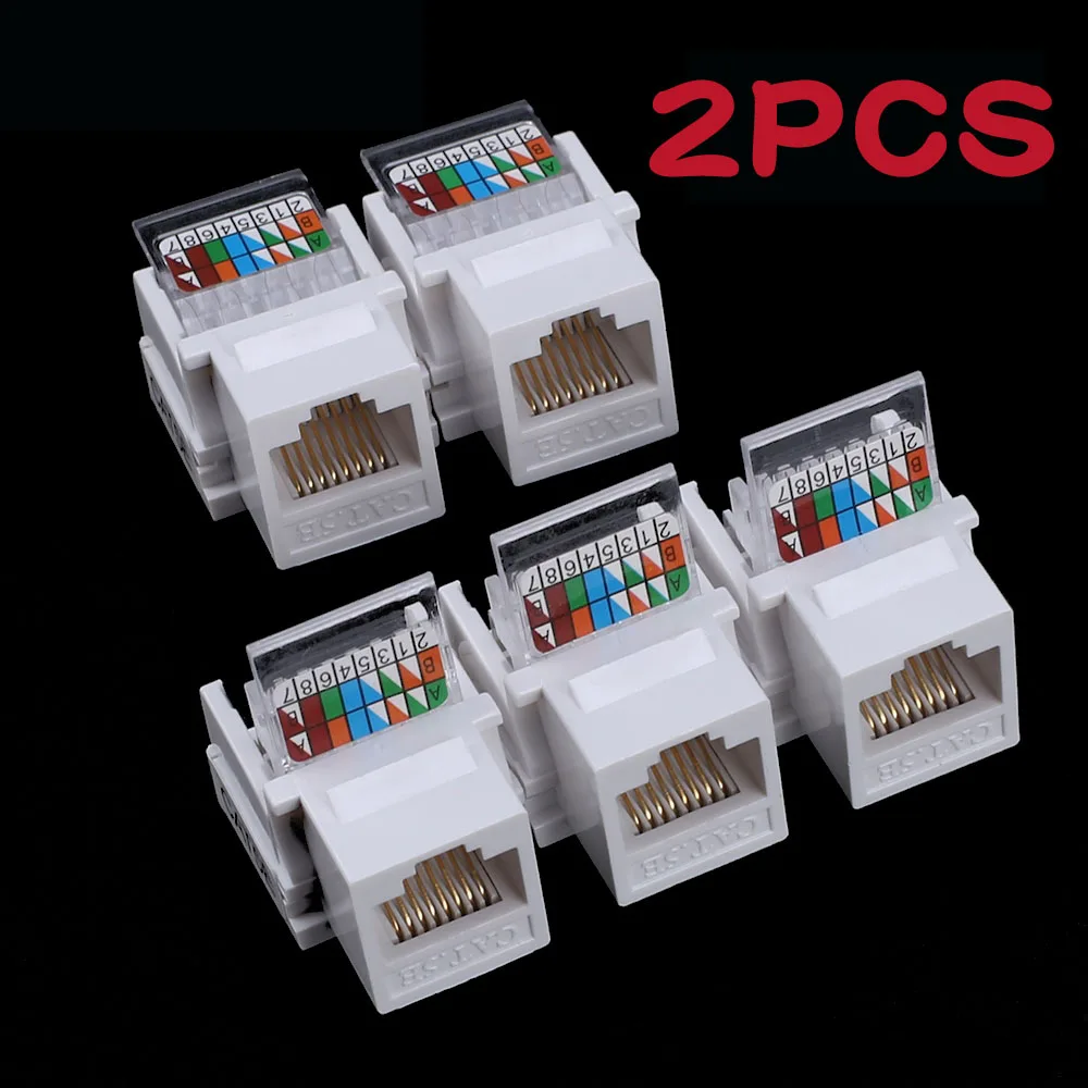 

Сетевой модуль UTP CAT5E, без инструментов, 2 шт., разъем RJ45, информационный разъем, компьютерный выходной кабель-адаптер Keystone Jack для AMP