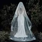 2T Свадебные вуали с аппликацией, длина вуали, покрытие лица, тюль, Фата для невесты, элегантные свадебные аксессуары