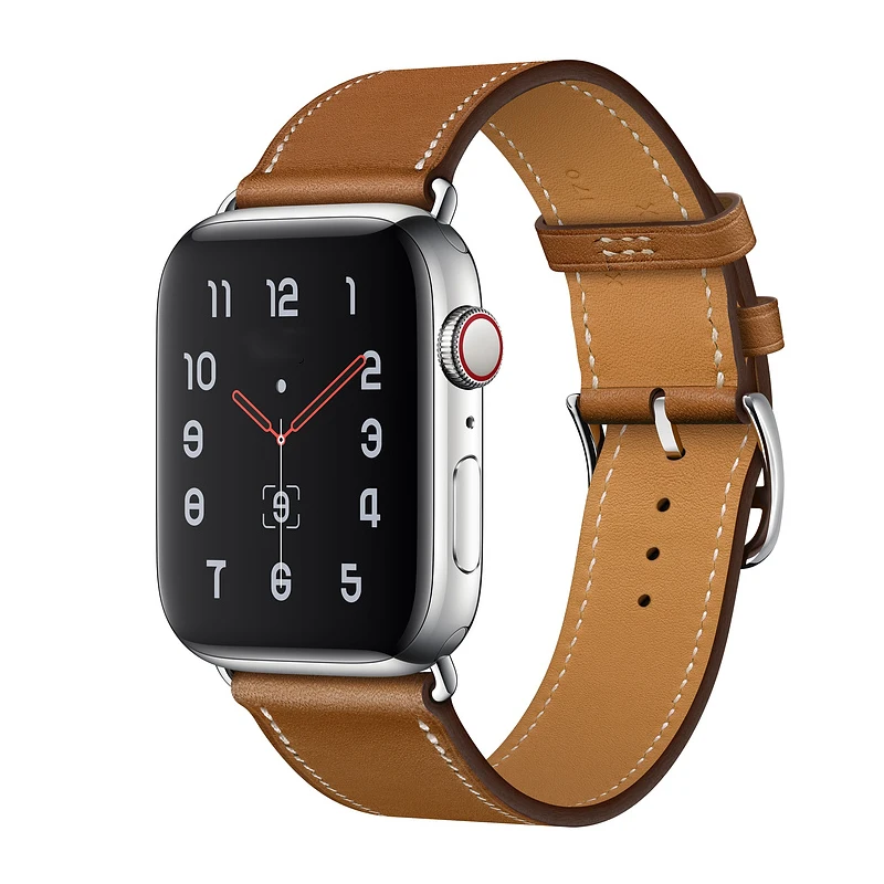 Кожаный ремешок для Apple watch 4, 5, 44 мм, 40 мм, браслет correa iwatch Series 3, 2, 1, 42 мм, 38 мм, ручная работа из телячьей кожи - Цвет ремешка: Fauve