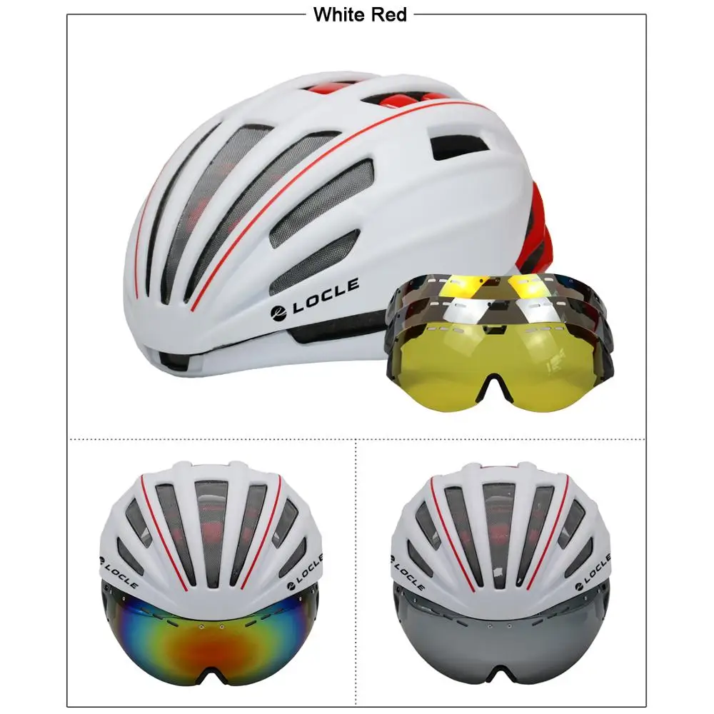 LOCLE Goggles велосипедный шлем дорожный горный MTB велосипедный шлем Casco Ciclismo Сверхлегкий в форме велосипедный шлем с очками 55-61 см