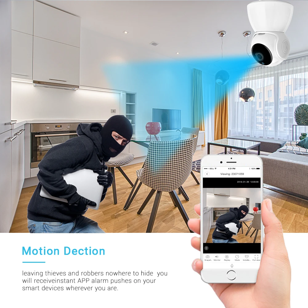 Hamrolte HD 1080P Мини Wifi камера с автоматическим отслеживанием ночного видения