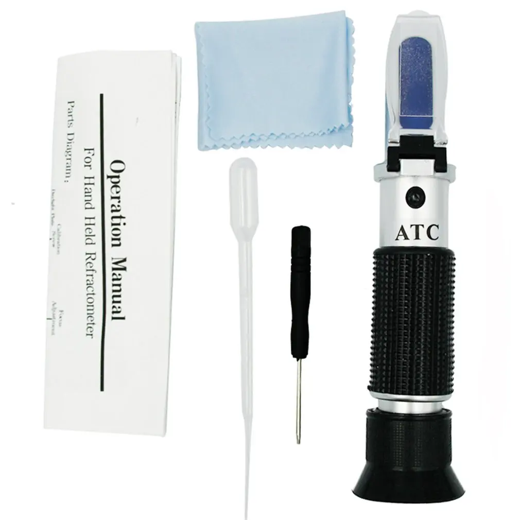 

Portable 2 in 1 Salinity Brix Refractometer,, Sugar Salinity Refractometer test salt water 0-28%, Brix 0-32% / with ATC /