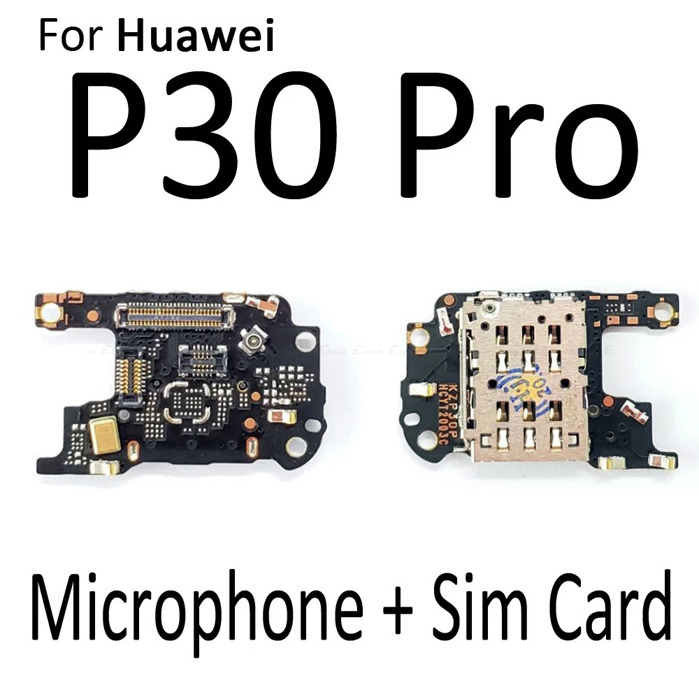 Microphone Module Sim Card Tray Holder Board For HuaWei P30 P20 View 30 Mate 10 20 30 Pro Mic Flex Cable Replacement Parts images - 6