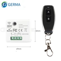 germa 433 mhz learning code ev1527 rf remote control included battery wireless remote switch ac 220v 1ch relay receiver module