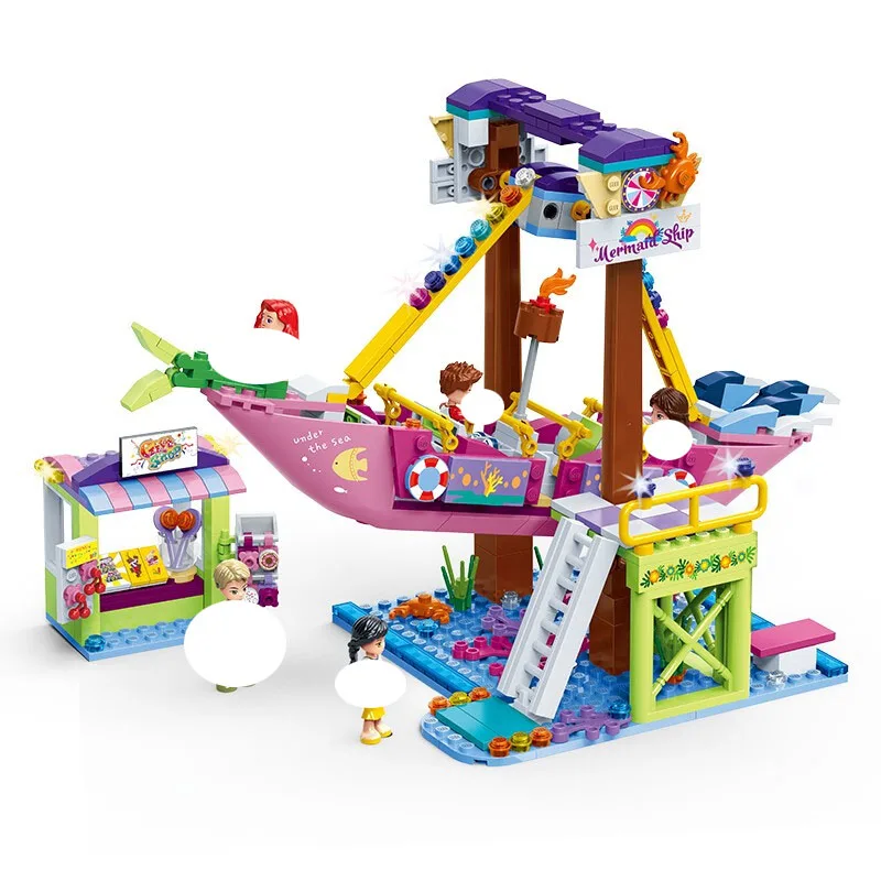2020 Новый парк развлечений GUDI Friends Русалка пиратский корабль строительные блоки