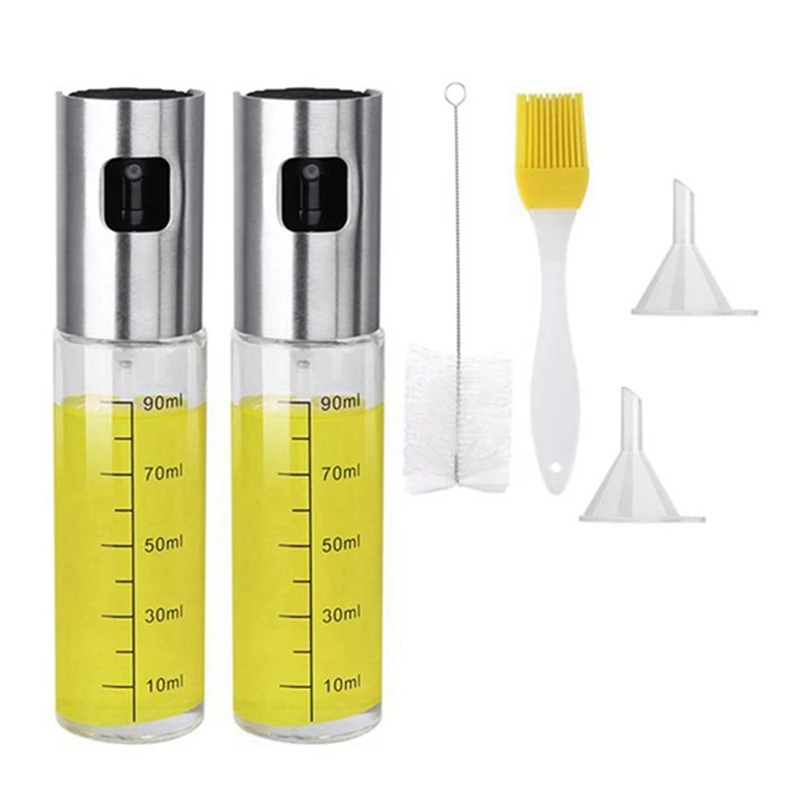 

Oil Sprayer Set with Transparent&Double Scale Design,Oil Spray Bottle,Oil Spray for Salad,BBQ,Kitchen Baking,Roasting