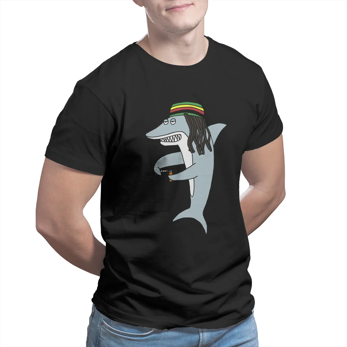 

Reggae Shark Men's T-shirt Vintage Wholesale Clothes Tops 4XL 5XL 6XL Hip-Hop Tshirts 27711