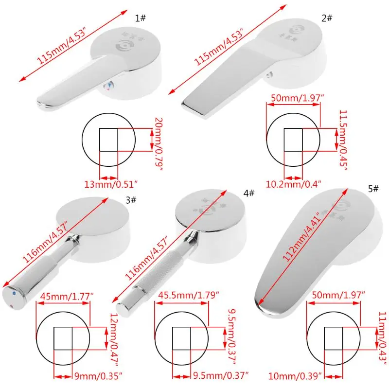 

Basin Chrome Plated Faucet Handle Switch Valve Bathroom Kitchen Accessories W329