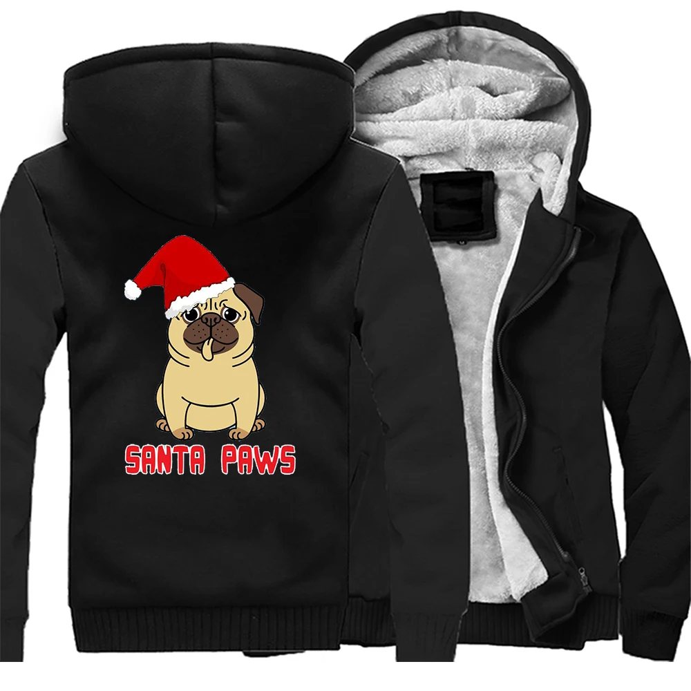 

4XL Santa Pwas Cute Dog Animal Fashion Mens Hoodie Jacket Bodywarm Pullovers Fabrics Hoody Mens Print Sportswear