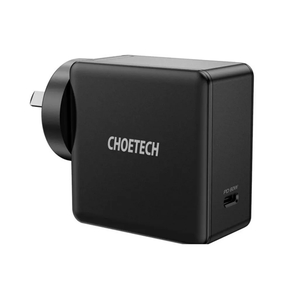 CHOETECH USB C адаптер питания 60 Вт складной Быстрая зарядка PD настенное зарядное