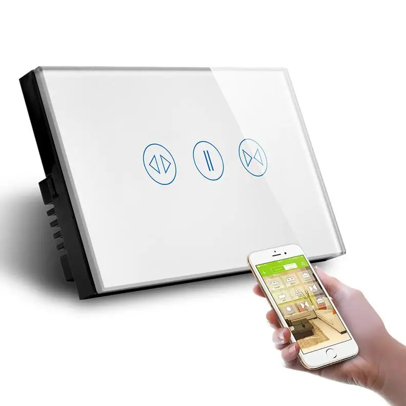 ASEER AU/US Smart WIFI двойной занавес переключатель для затвора сенсорная стеклянная