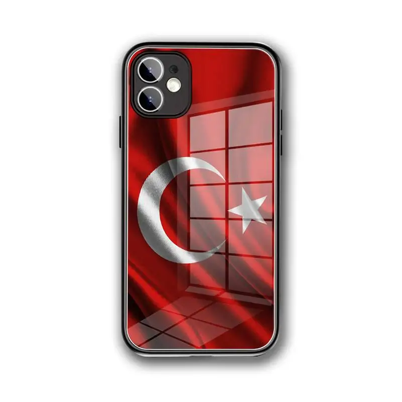 Чехол для телефона с турецким флагом закаленное стекло iPhone 12 Pro Max Mini 11 iphone XR XS MAX 8X7