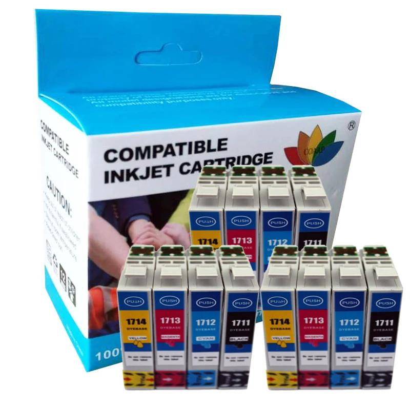 

12pk Compatible EPSON T1711 - T1714 ink cartridge For Expression Home XP 33 103 203 207 303 306 403 406 313 413 Printer