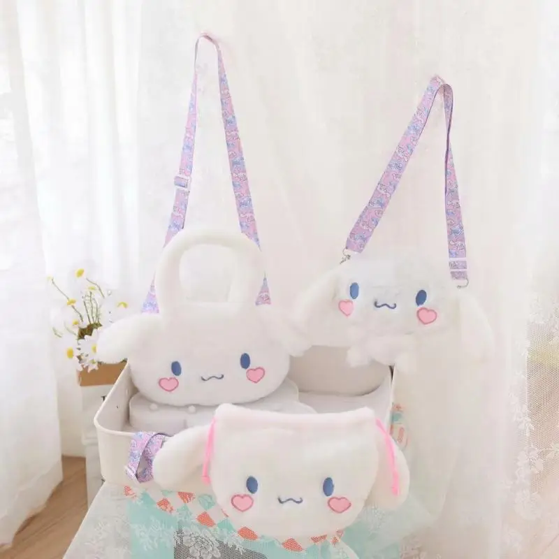 

Kawaii Sanriod Anime Surrounding Cinnamoroll Cartoon Cute Plush Doll Doll Dual-Use Backpack Messenger Bag Birthday Present