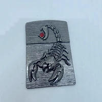 creative scorpion carving metal badge diy lighter accessories for zp zorro kerosene lighter to decorate smoking gadgets men gift