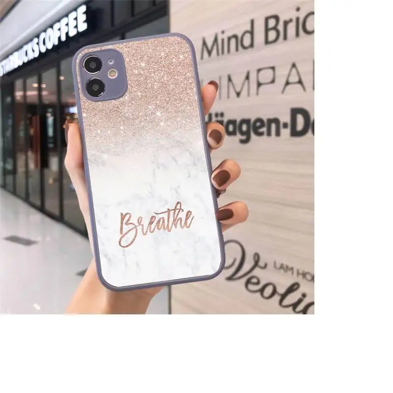 

Glitter Marble Love heart Phone Case Matte Transparent for iPhone 7 8 11 12 s mini pro X XS XR MAX Plus cover funda