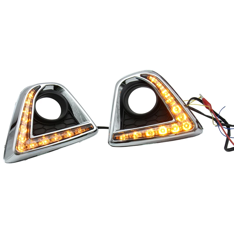 

2pcs For Mazda CX-5 2012-2014 LED Daytime Driving Running Light DRL Car Fog Lamp 6000K White Turn Yellow Turn Blue Light