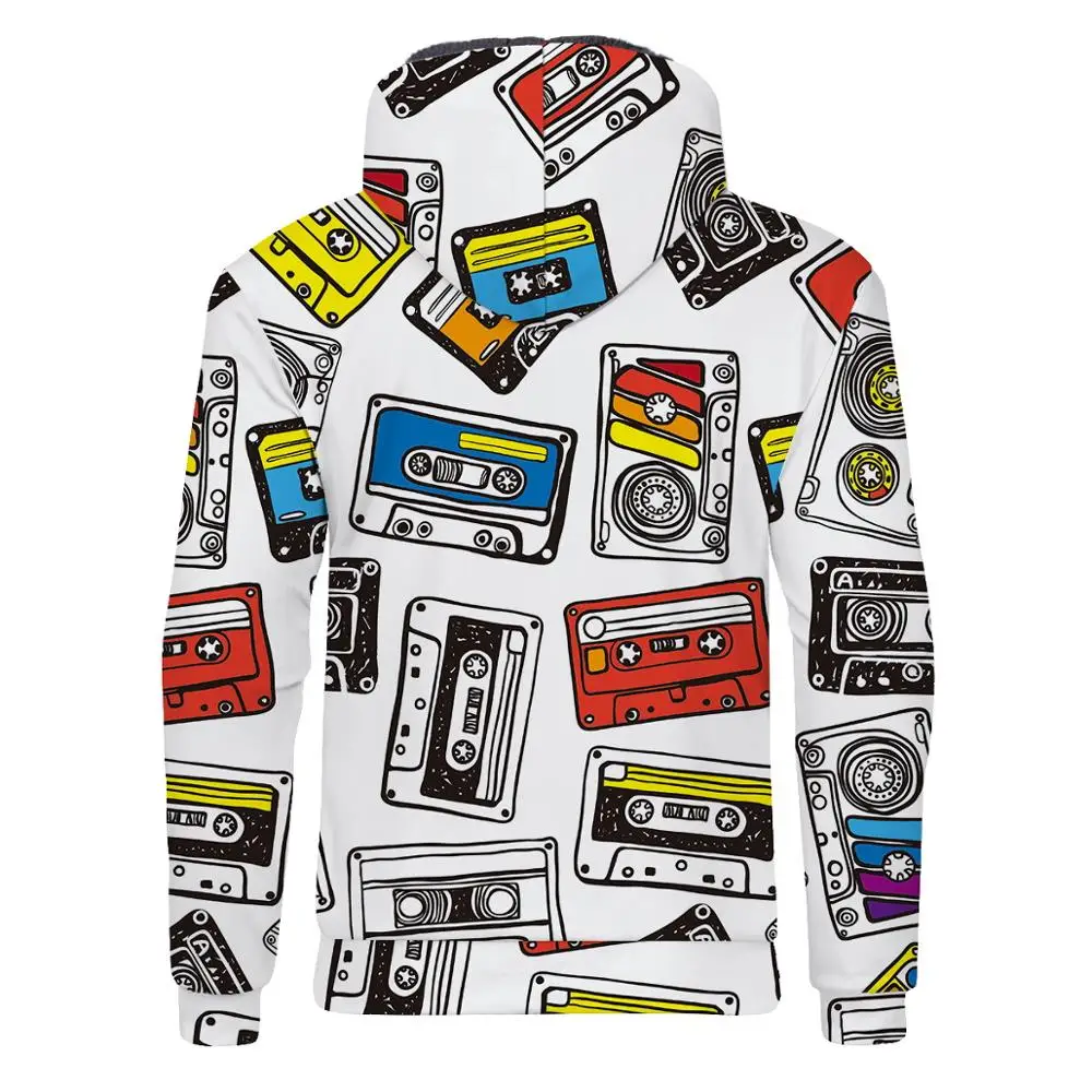 

Autumn Winter Men 3D Hoodies Thick Warm Music Hooded Sweatshirts Retro Music Casual Hoodies Men Hip Hop Pullovers Male Polyester