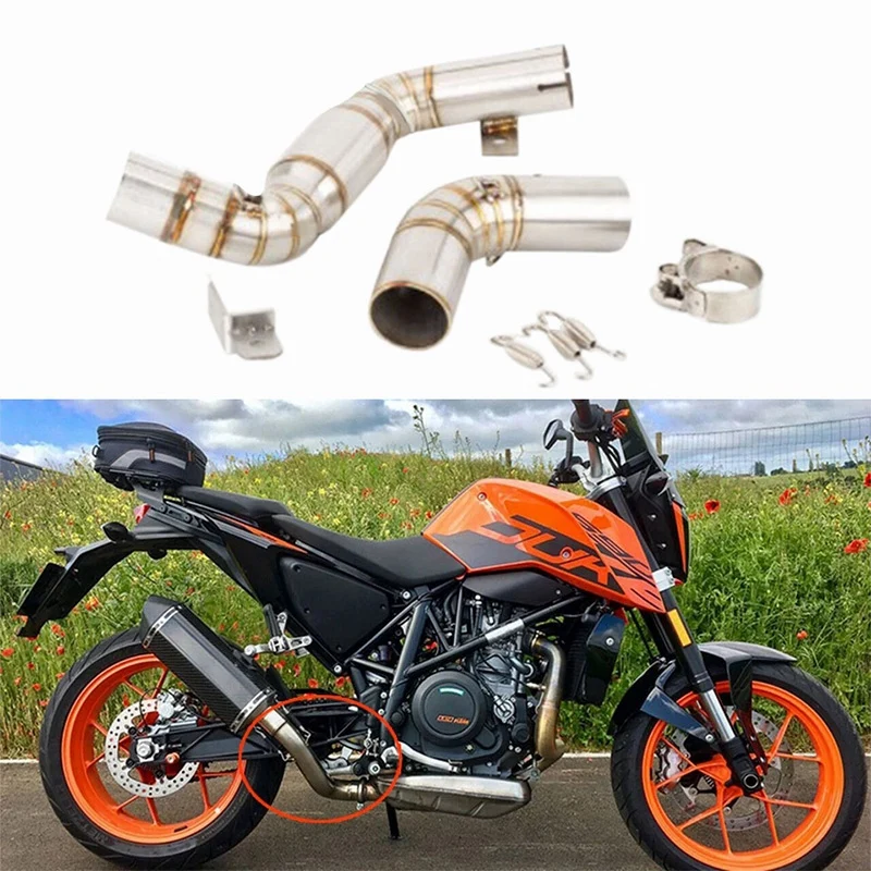 

Motorcycle Exhaust Link Pipe Middle Pipe Modified Muffler for KTM DUKE 125 200 390 2011-2016