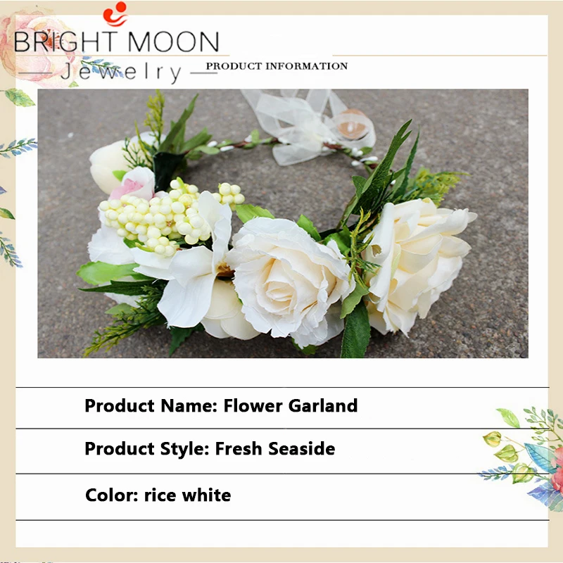 Яркая луна новая дамская головной убор Венок Европейская и американская мода