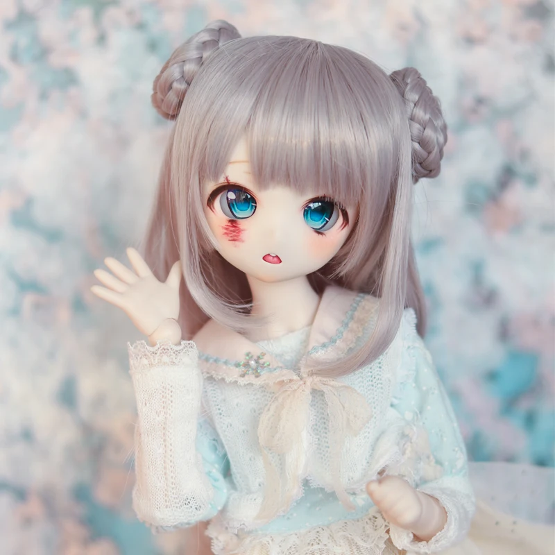 

Doll Wig for 1/3 BJD SD MDD Doll DIY Dress up Cute Cartoon Anime Role Cosplay Long Hair Bun Wig for 60 CM Dolls Doll Accessories
