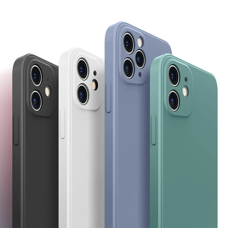 Чехол для телефона с полной защитой камеры iphone 12 12Po Max 11 11Pro X XR XS 7 8 Plus SE однотонный