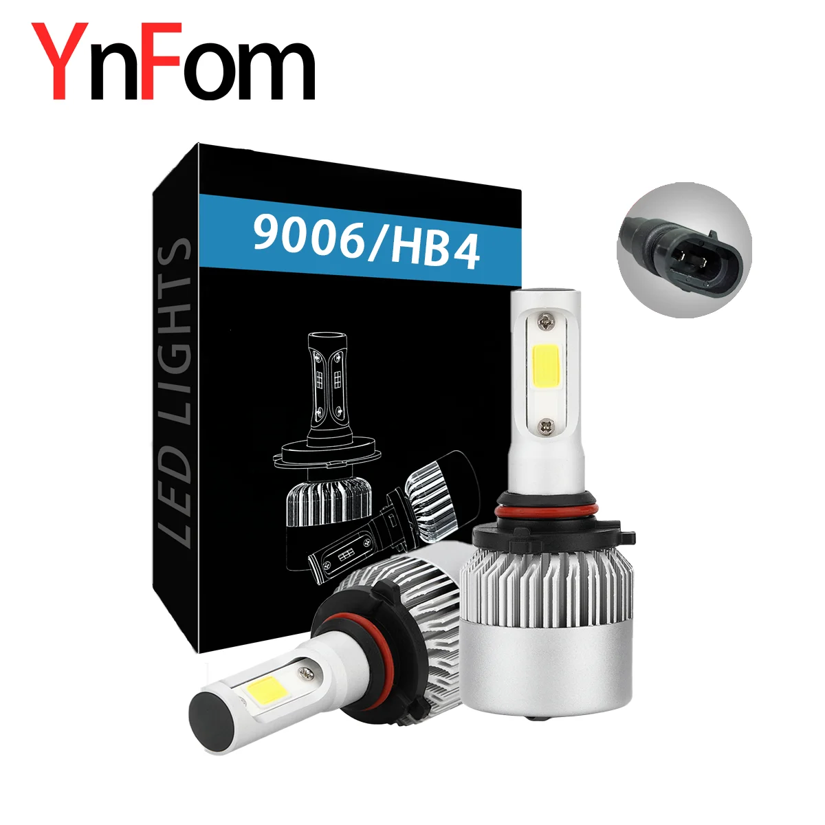 

YNFOM LED Lamp 9006 HB4 is used for low light, high light and fog lamp position of Toyota BMW Dodge Jeep