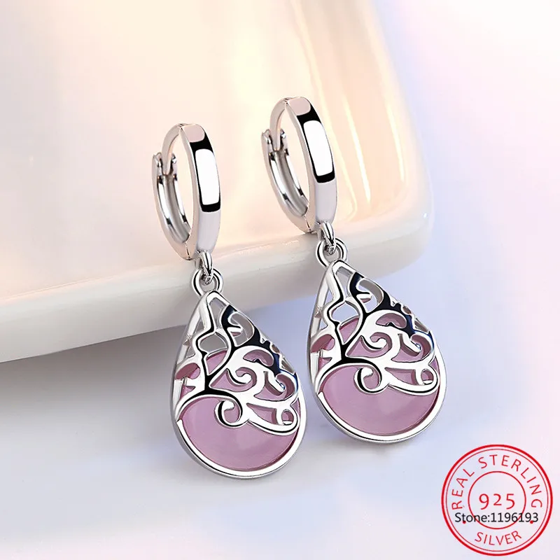 

Prevent Allergy 925 Sterling Silver Moonlight Opal Tears Totem Drop Earrings Gift oorbellen boucle d'oreille femmes