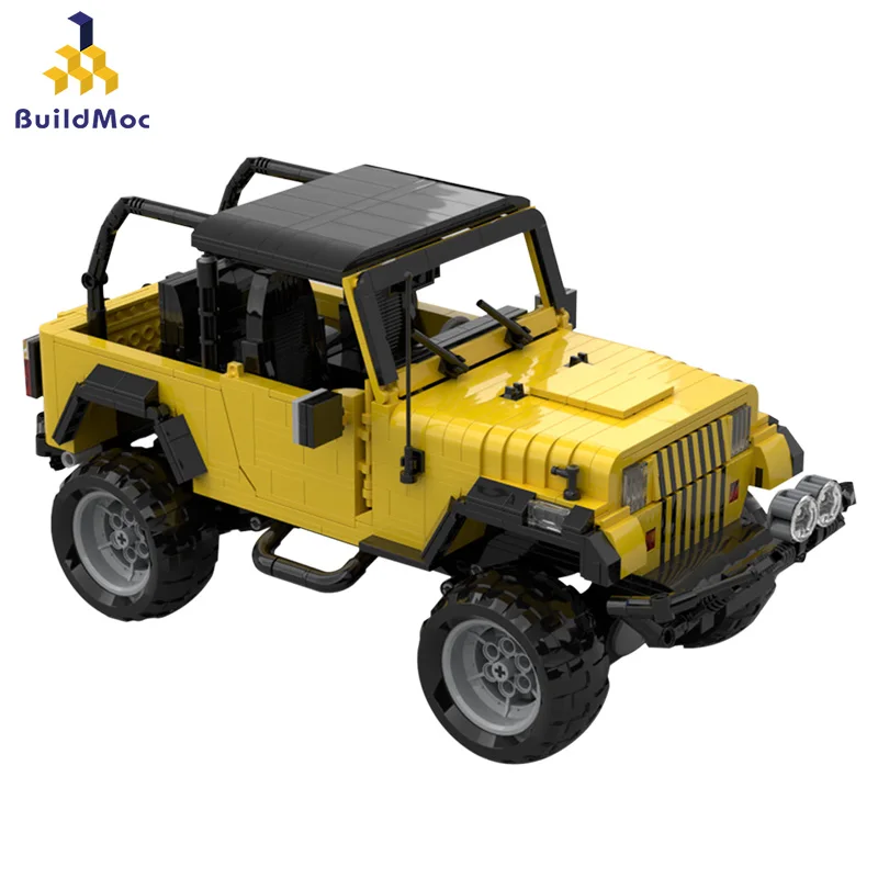 

Buildmoc Top Selling Creator Mechanical Pull Back Jeeped Off-road Vehicle Building Blocks For City Technic Car Blocks Toys