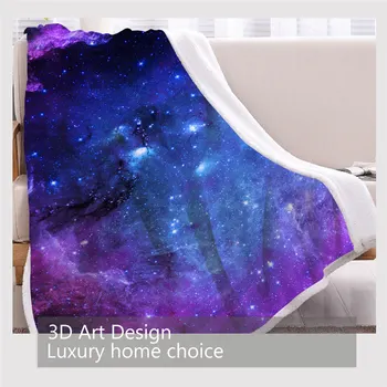 BlessLiving Space Throw Blanket Galaxy Sherpa Blanket Cosmic Soft Plush Bedspreads Watercolor Thin Quilt Mantas Drop Ship 2