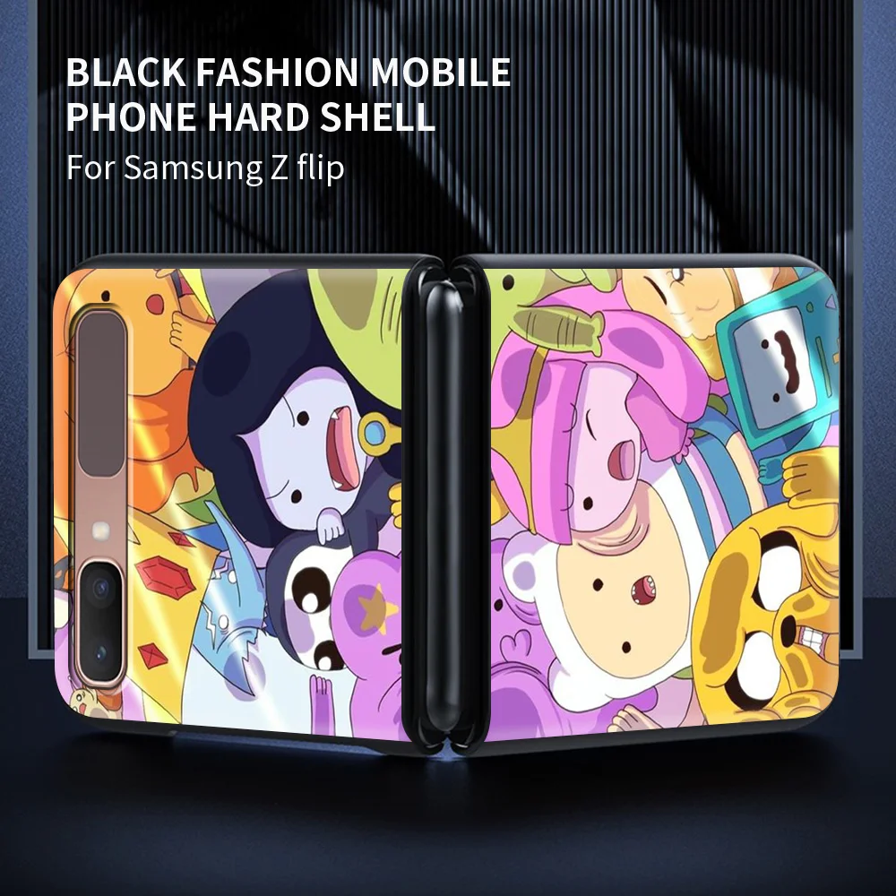 

Phone Cover For Samsung Galaxy Z Flip Case Slim Hard PC Phone Cases For Galaxy Z Flip 5G Luxury Shell Cartoon Adventure Time