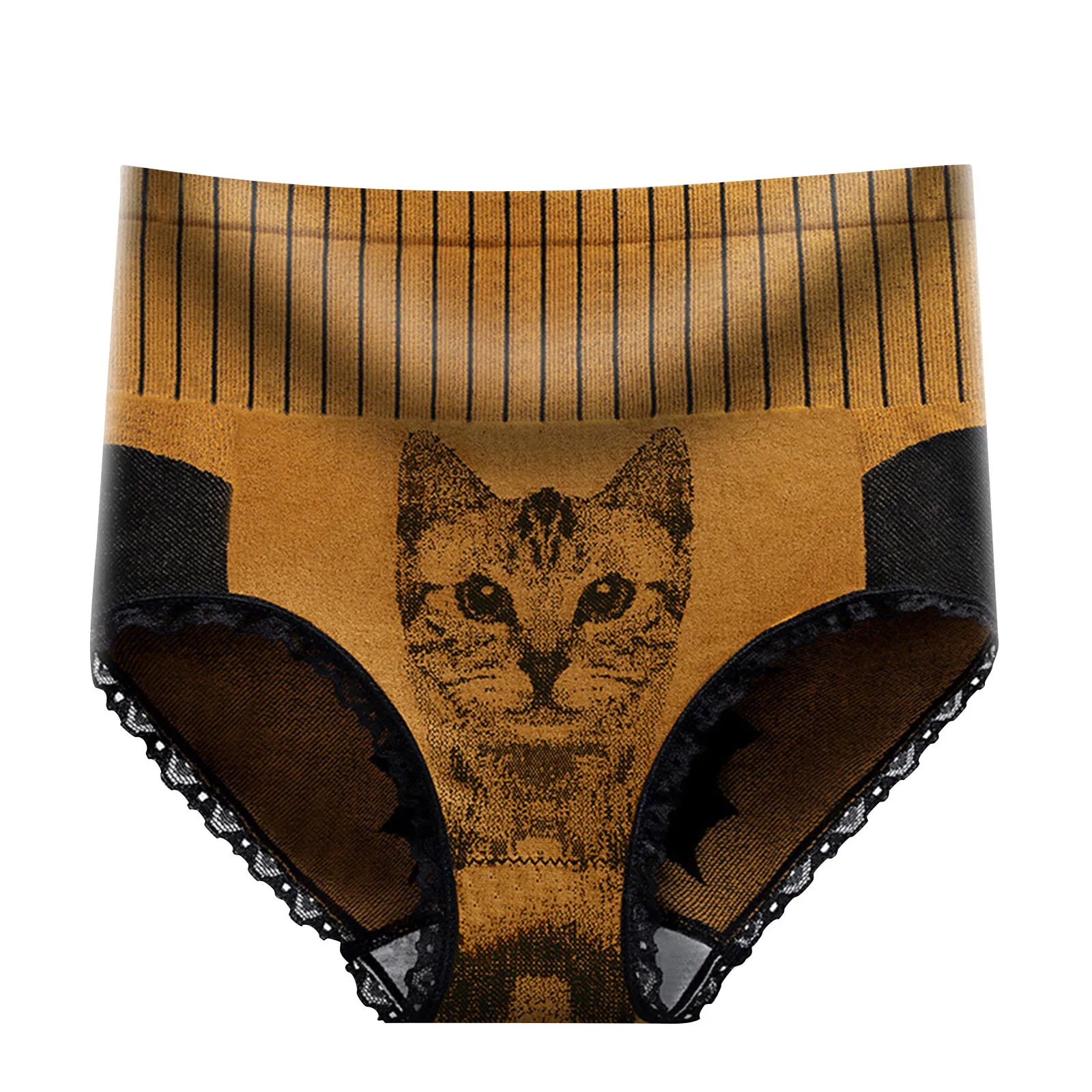 

Seamless Panties Cat Print Underwear Women High Waist Hip Lift Underpanties Breathable Pant Sexy Lingerie M-XL Body Shaper
