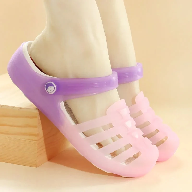 

Ladies Breathable Sandals Candy Slip-On Jelly Shoes For Woman Slides Girls Purple Eva Summer Shoes Women