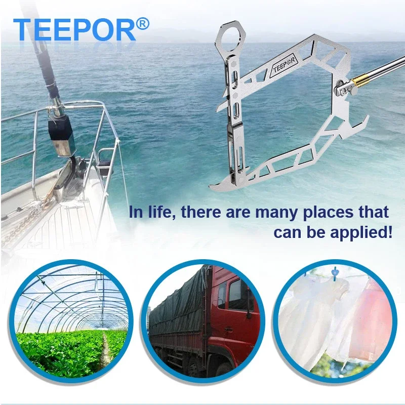 

Teepor Mooring Rope U Type Threader Boat Hook Threader Carbon Fiber Telescopic Fishing Rod Fishing Pole Reel Fishing Accessorie