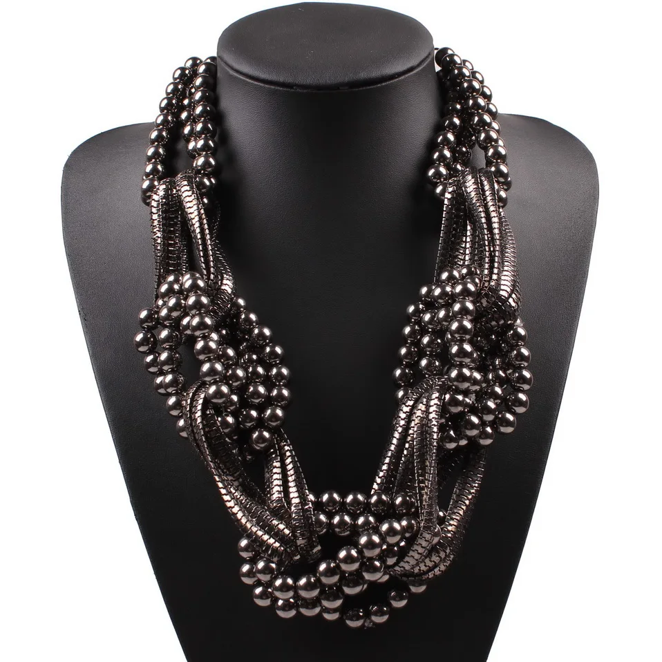 2017 Fashionable New Design Brand Statement Necklace Alloy Chain Bead Chunky Big Pendant For Women Jewelry Wholesale|pendant gift|pendant necklace